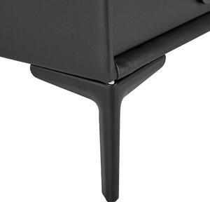 Noční stolek z umělé kůže černý SEZANNE