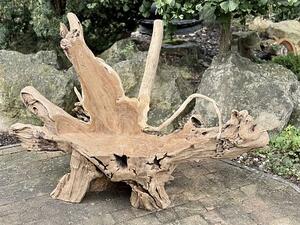 Královské křeslo z teakového kořene 195 cm – jedinečná lavice