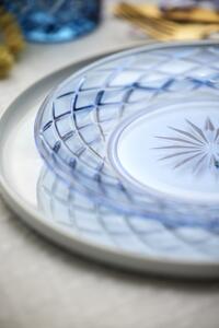 Lyngby Glas Sada skleněných talířů Sorrento 21 cm (4 ks) Blue