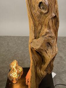 Podlahová lampa z teakového kořene – ruční výroba Jáva, 175 cm