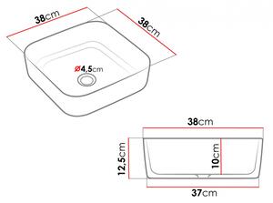Koupelnový nábytek s umyvadlem RECKE 2 - lesklý bílý / grafitový + sifon ZDARMA