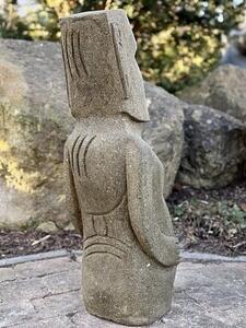 Socha Moai z bazanitu (sopečný kámen) 73 cm – ručně tesaná, Jáva