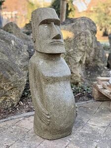 Socha Moai z bazanitu (sopečný kámen) 73 cm – ručně tesaná, Jáva