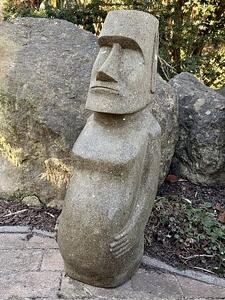 Socha Moai z bazanitu (sopečný kámen) 73 cm – ručně tesaná, Jáva