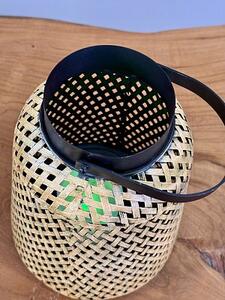 Kovová lampa s uchem „bandaska“ – pletený kov, Německo, 25 cm