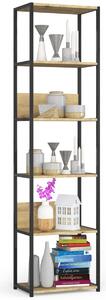 Ak furniture Knihovna Rita s kovovým rámem 50 cm - černá/dub artisan - 6 polic