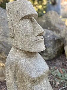 Socha Moai z bazanitu (sopečný kámen) 73 cm – ručně tesaná, Jáva
