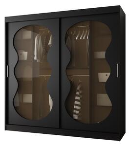 Šatní skříň 200 cm Boomer 3 (černá). Akce -20%