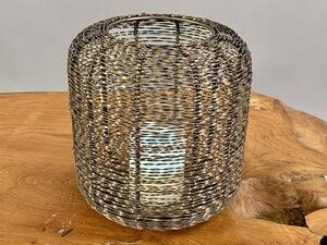 Indie - Drátěná orientální lampa na svíci 23 cm – se skleněným tubusem