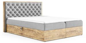 Boxspringová postel CHANTELLE 3 - 140x200, zelená + topper ZDARMA