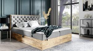 Boxspringová postel CHANTELLE 3 - 180x200, šedá + topper ZDARMA