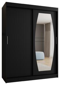 Šatní skříň 150 cm Rosaria (černá). Akce -21%