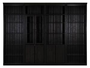 Hnědá knihovna z borovicového dřeva 370x223 cm Anita – Støraa
