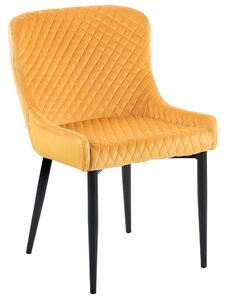 Umělý samet Jídelní židle Sada 2 ks Žlutá SOLANO