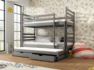Dětská postel 90 cm TORI (s roštem a úl. prostorem) (grafit). 1013330
