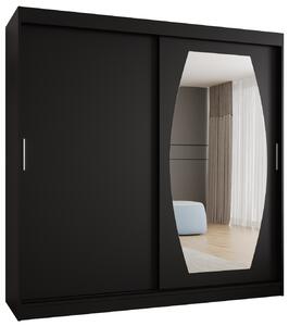Šatní skříň 200 cm Rosaria (černá). Akce -20%