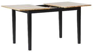 Rozkládací jídelní stůl 120/150 x 80 cm světlé dřevo s černou HOUSTON