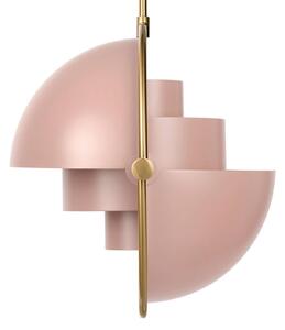 Závěsné svítidlo GUBI Multi-Lite, Ø 36 cm, mosaz/růžová
