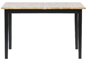 Rozkládací jídelní stůl 120/150 x 80 cm světlé dřevo s černou HOUSTON
