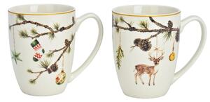Sada vánočních porcelánových hrnků Na Větvi 350 ml 2ks