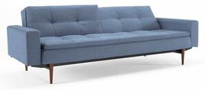 Modrá rozkládací pohovka s područkami Innovation Dublexo Soft Indigo, 90 x 244 cm