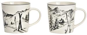 Sada vánočních porcelánových hrnků Na horách 450 ml