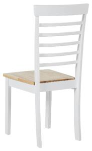 Sada 2 dřevěných jídelních židlí Světlé dřevo/bílá BATTERSBY