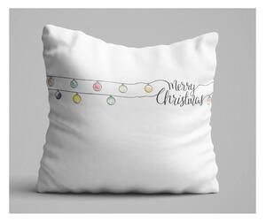 Bílý polštář Christmas Lights, 45 x 45 cm