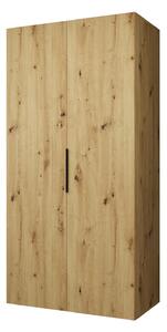 Šatní skříň 100 cm Mirabella 1 (dub artisan + černá)