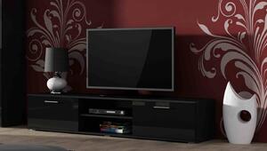 Moderní televizní stolek Zita 180, černá/černý lesk