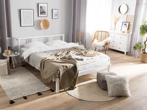 Manželská postel 140 cm VALLES (s roštem) (bílá). 1007546
