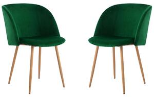 Komplet 2 jídelních židlí Merino, zelené
