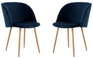 Komplet 2 jídelních židlí Merino, modré