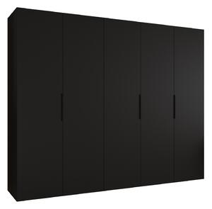 Šatní skříň 250 cm Mirabella 1 (černá + černá)