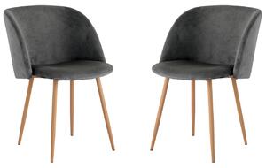 Komplet 2 jídelních židlí Merino, šedé