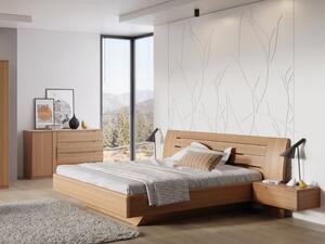 Levitující masivní postel FLABO s dřevěným čelem | DUB průběžný | 180x200 cm | JELÍNEK nábytek