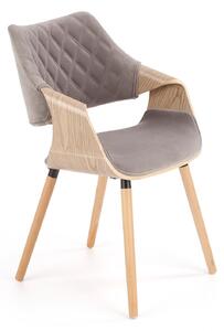 Moderní jídelní židle H2099, dub / šedá látka