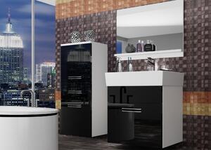 Moderní koupelnový nábytek Korsika - bílá/černý lesk