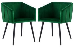 Komplet 2 jídelních židlí Mizuno, zelené