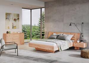 Levitující masivní postel FLABO ZIRBE s dřevěným čelem | ZIRBE | 180x200 cm | JELÍNEK nábytek