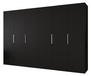 Šatní skříň 300 cm Mirabella 1 (černá + kašmír)