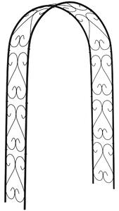 Outsunny Růžový oblouk, ocelový zahradní oblouk pro popínavé rostliny, 125 x 37 x 230 cm opora, zahradní dekorace, černá | Aosom