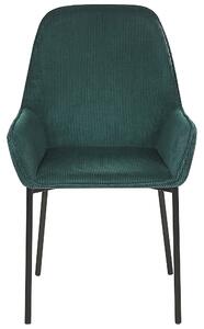 Jídelní židle Sada 2 ks Tmavě zelená LOVERNA