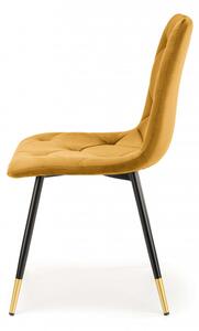 Čalouněná jídelní židle K438, žlutá
