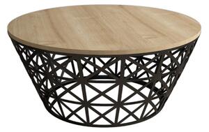 Hanah Home Konferenční stolek Ferforje 90 cm černý/hnědý