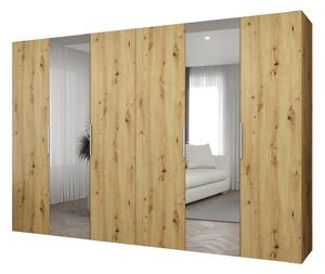 Šatní skříň 300 cm Mirabella 2 (dub artisan + kašmír)