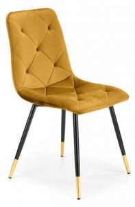 Čalouněná jídelní židle K438, žlutá