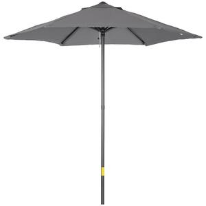 Slunečník Outsunny Ø196 cm, hexagonální balkonový slunečník, plážový slunečník, odolný proti větru, stabilní, tržní slunečník s kličkou pro ochranu př