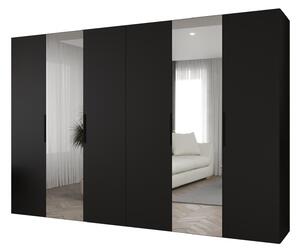 Šatní skříň 300 cm Mirabella 2 (černá + černá)