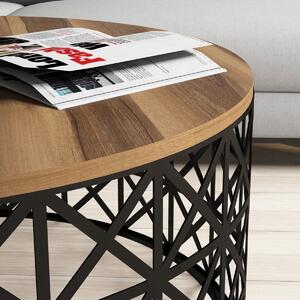 Hanah Home Konferenční stolek Selin 90 cm černý/tmavě hnědý
